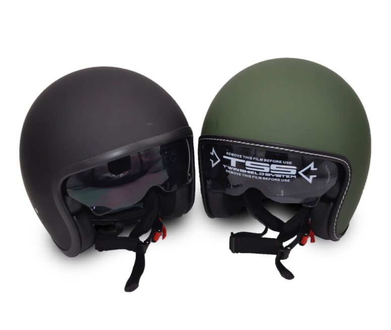 Jethelm, Motorradhelm mit ausklappbarer Sonnenblende