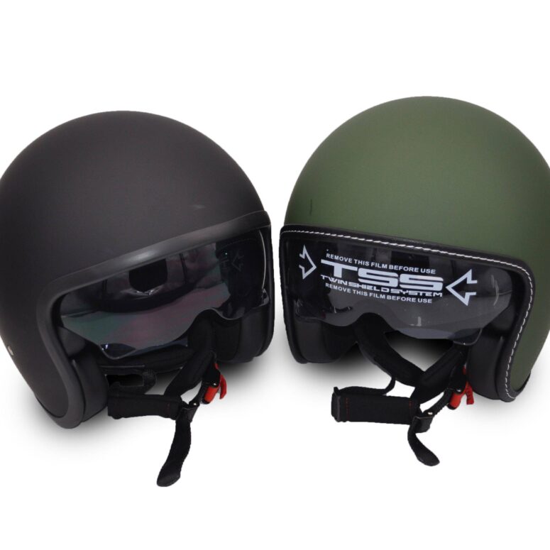 Jethelm Motorradhelm mit ausklappbarer Sonnenblende